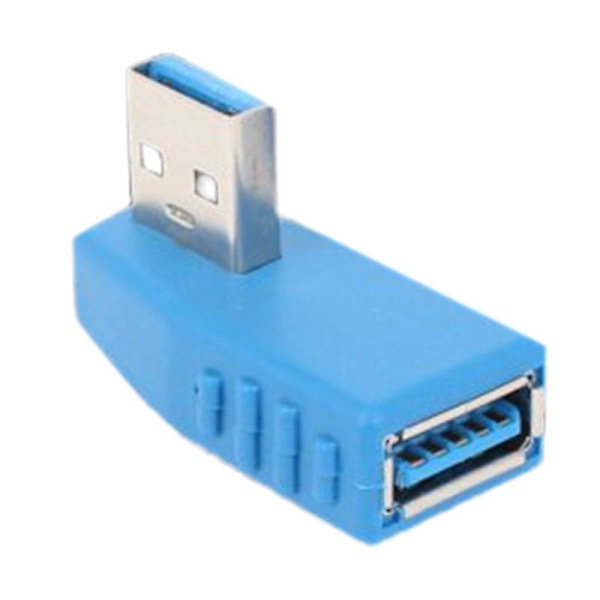90 graders USB 3.0 hane till hona vänster- och högervinklad adapter Blå högersväng Right turn