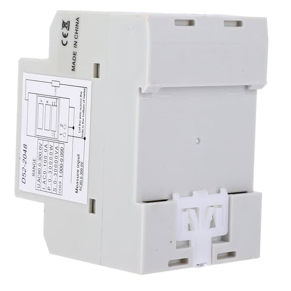 D52-2048 Multifunktionsmätare DIN-skena Digital Display AC Spänning Ström Effektfaktor Mätare AC80~300V 100A