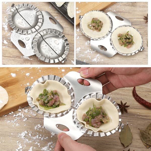 Dumplingklemme i rustfritt stål, dobbelthodet manuell dumplingform, dumplingmaskin