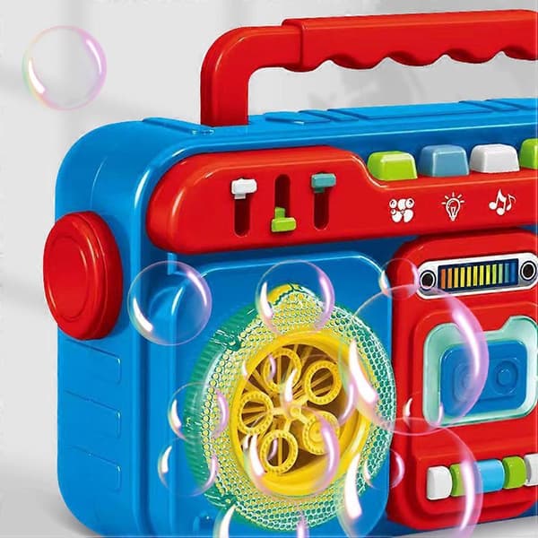 Radio Bubble Machine Elektrisk Automatisk Bubble Machine Sommar Utomhus Bubbleblåsare med Ljus och Musik Present till Barn