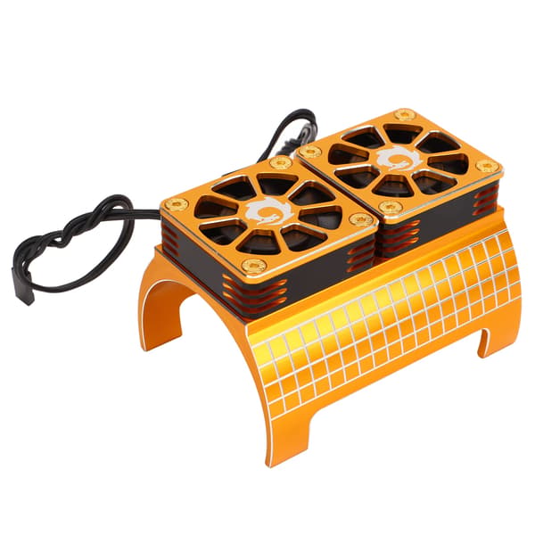 Dobbelt køleventilator køleplade til RC motor aluminiumslegering 5 til 7,4V Traxxas tilbehør