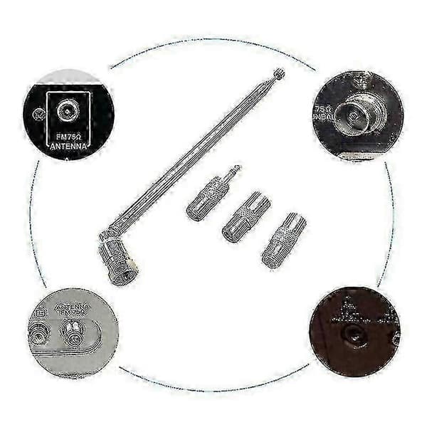 75 Ohm Teleskopisk Dab Radioantenne Til HiFi AV-receiver Minisystem, FM