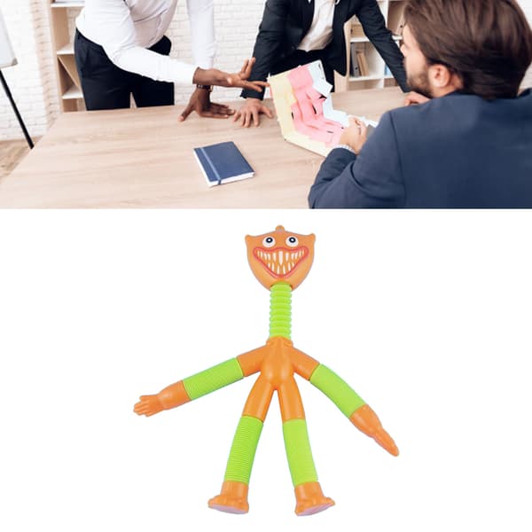 Langhals Poppende Rør Fidget Legetøj Interessant Udvidbar Elastisk Rør Sensorisk Legetøj til Soveværelse Orange