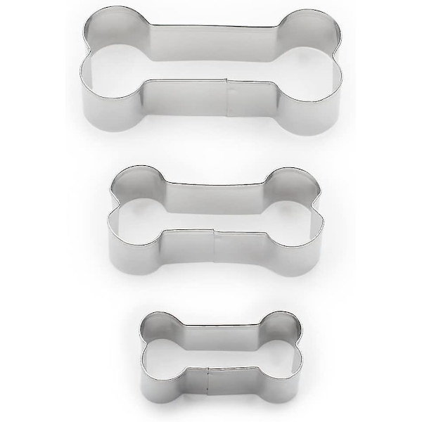 Dog Bone Cookie Cutter Set, rustfritt stål, 3-delt