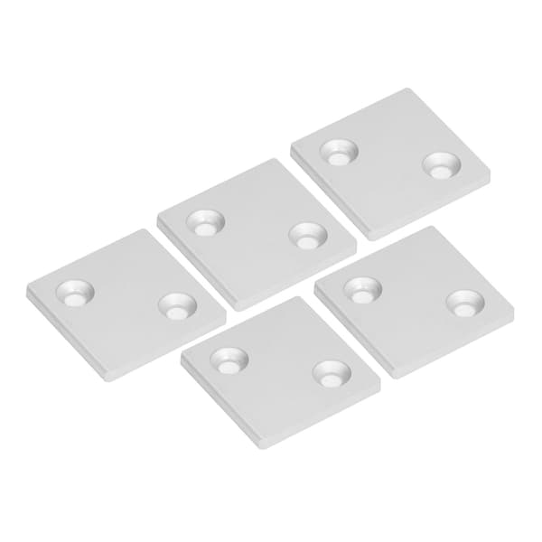 5 st Profiländstycken Dubbla Spår Aluminiumlegering Täckplatta för Industriprofiler Fixering Silver