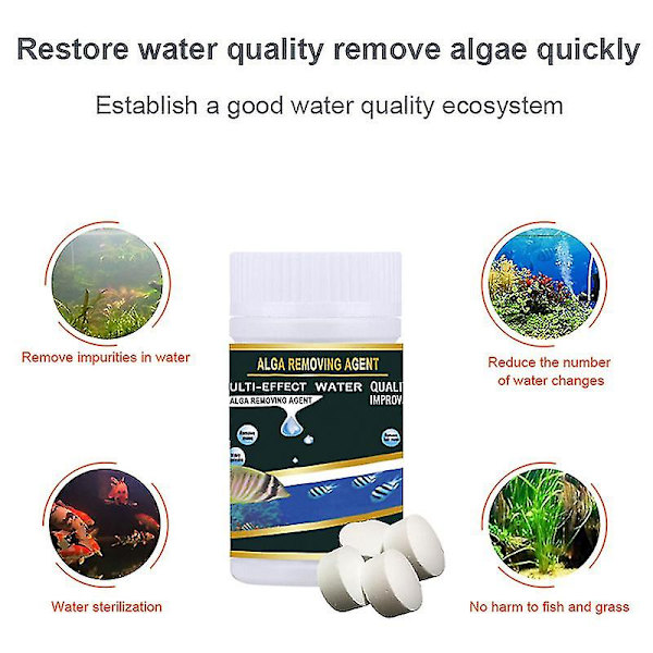 Aquarium Moss Remover Tabletter för att avlägsna alger Akvariumrengöringstillbehör för akvarium 50PCS