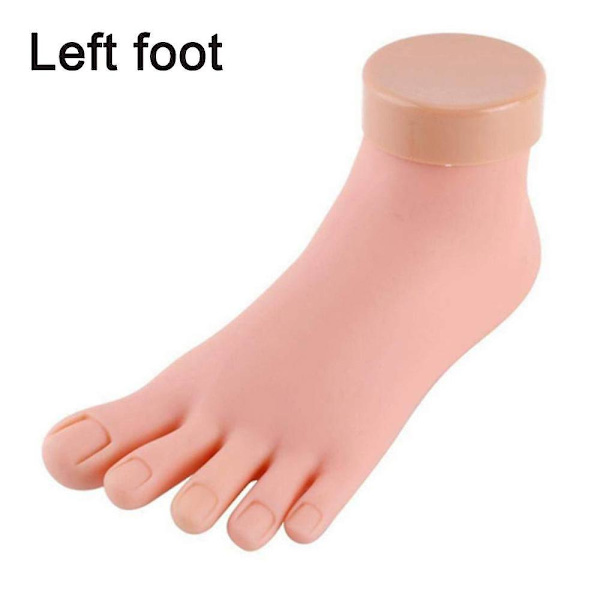 Øv falsk fodmodel Fleksibel blød silikoneprotesemanicureværktøj til neglekunsttræningsdisplay Manicurefodmodel Left foot