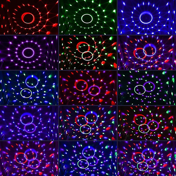 Discokule med fjernkontroll DJ-belysning Partylys Strobe Lampe 15 Moduser Scene Barlys For Hjem Dans Bursdag Bar Show Klubb