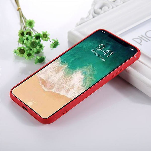 Til Iphone X Pure Color Tpu beskyttende bagcover (rød)