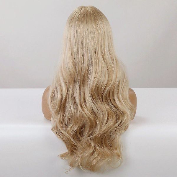 Lang blond krøllet paryk gold