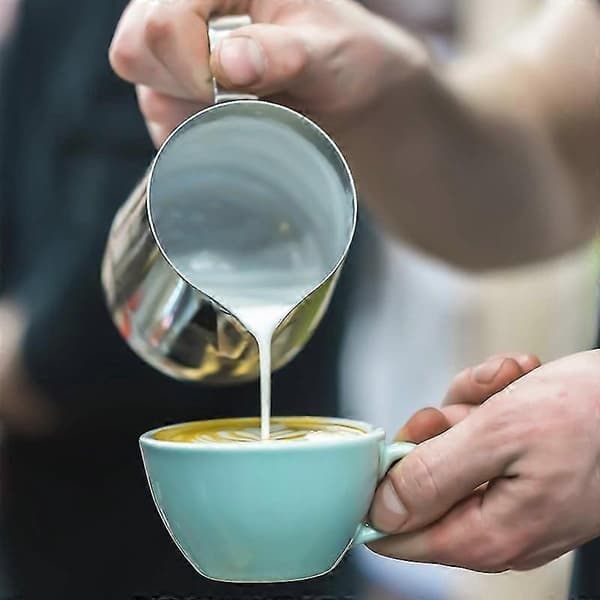 Mælkeskummer i rustfrit stål, 350/600/1000ml kaffekop kande latte espresso cappucci - KC 1000ml