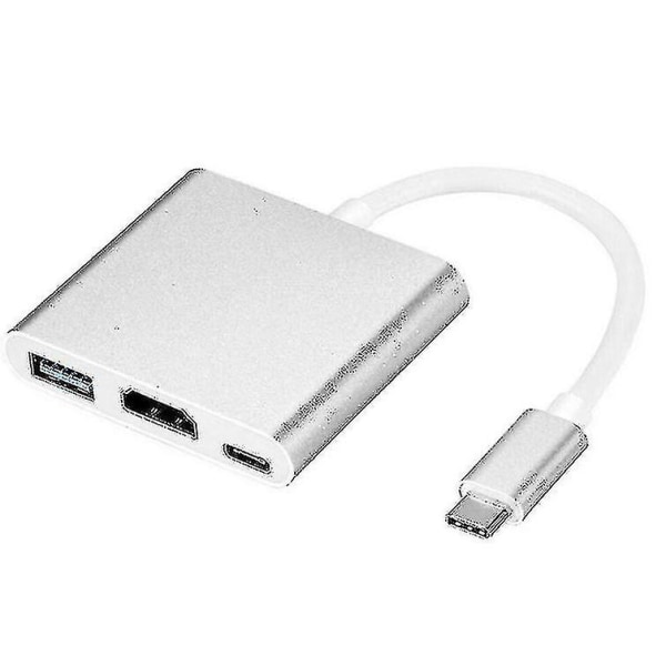 Dockningsstation usb-c multiportadapter för USB 3.0, 4k hdmi och usb-c 3.1