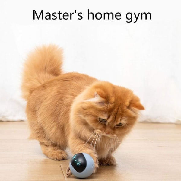 Cat Toy Pet Electric Intelligent Interactive Cat Toy Ball 360-graders automatiskt roterande jaktleksak Blue