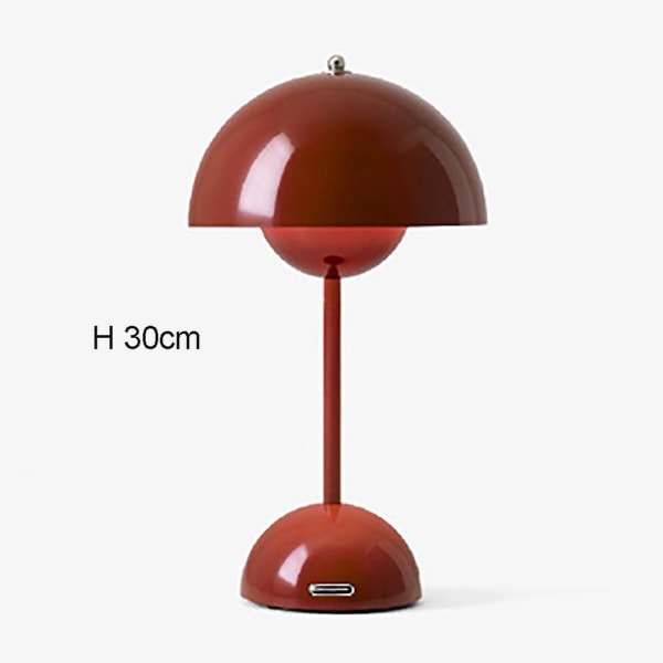 Svamp Blomknopp Uppladdningsbara Led Bordslampor Skrivbord Natt För Sovrum Mat Beröring Nattljus Enkel Modern Dekoration charging wine red