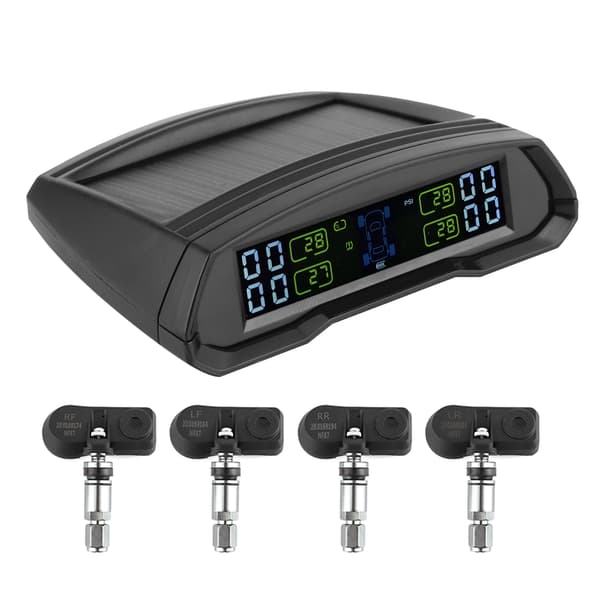 Trådløs dekktrykksmonitor solcelledrevet USB TPMS digital LCD-skjermsensor