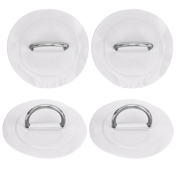 4st Uppblåsbar Båt Kajak D Ring Pad Patch Marin Fast Spänne Elastisk Bungee Snöre Vit