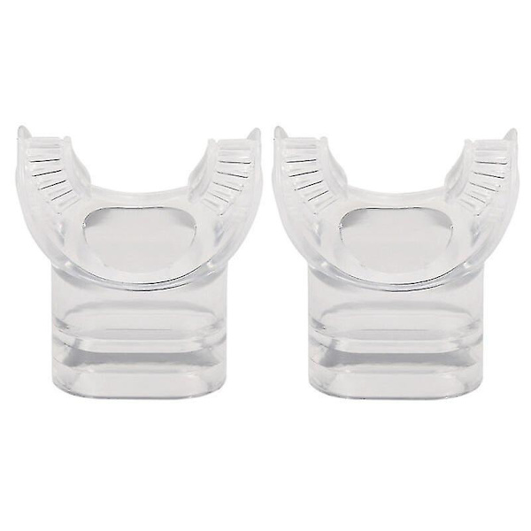 Set Of 2 Silicone Snorkel Replacement Mouthpieces, Model: Transparent - Model:transparent