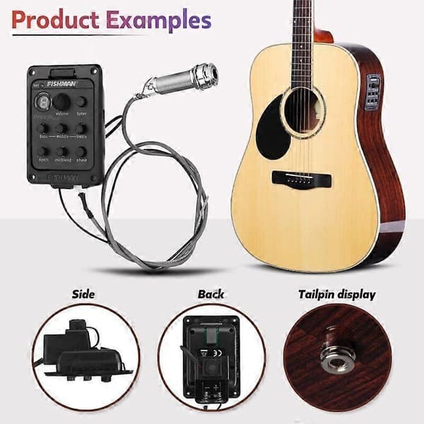【BQ】Fishman 4-bands 301 EQ Stämapparat Piezo Mic Presys Blend Akustisk Gitarr Pickup Förförstärkare