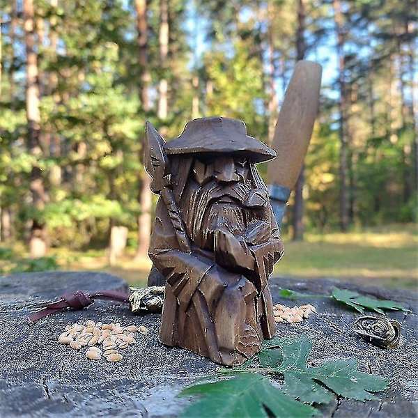 Odin Thortyr Nordisk hednisk staty Retro Resin Hantverk Personlig skrivbordsprydnad A