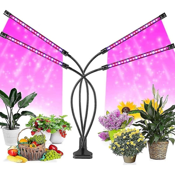Växtlampa, 80 LEDs 360 Tillväxtlampa Trädgårdsbelysning Med, 4 Head Plant