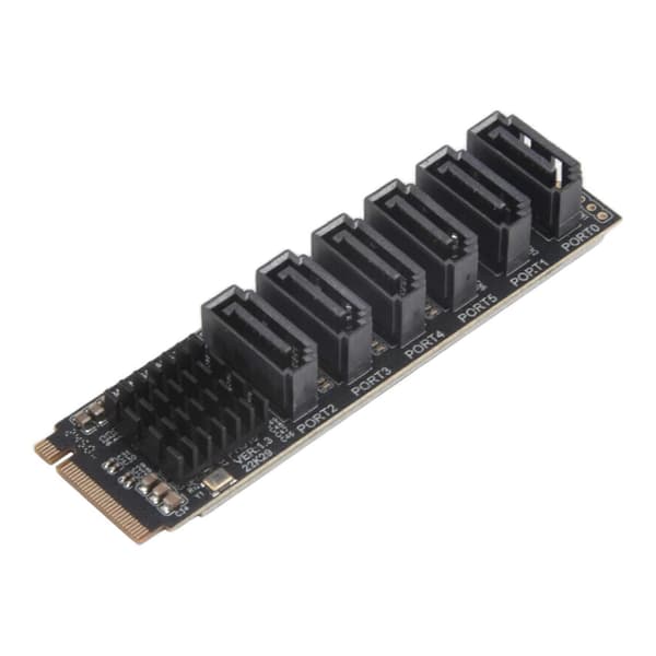 【BQ】M.2 NVME PCI-E PCIE X4 X8 X16 till 6-portars 3.0 SATA-adapterkort Riser ASM1166 Chassi Server PC Compu