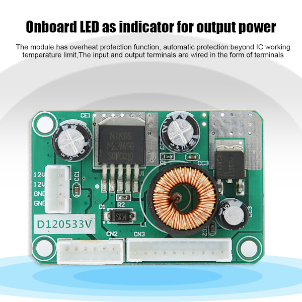 5 stk. DC Step Down-modul 12V til 5V 3.3V 3A Høy Effektivitet LCD Strømkort