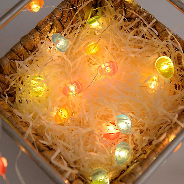 2 meter påskslingor för heminredning 20 led glödande påskhareägg Morot Fairy Light Ornament dekorationer Set2