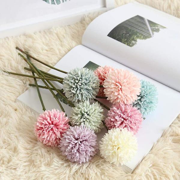 Tekokukka silkki muovinen hortensia voikukka hyasintti muovikukka 6 kpl Blue