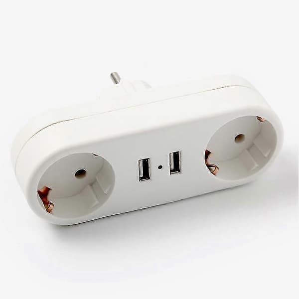 【BQ】EU Grounded Wall Socket Adapter Plug Extension Cord Outlet Converter 3500W B21U