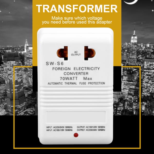 70W 110V/120V til 220V/240V Opp Trapp Ned Spenningsomformer Transformator (CN Standard Plugg)
