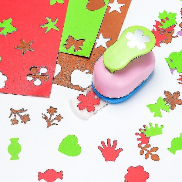 1 stk søde hul-punch-diy-kort til at lave papirformskærer Praktisk farve tilfældig