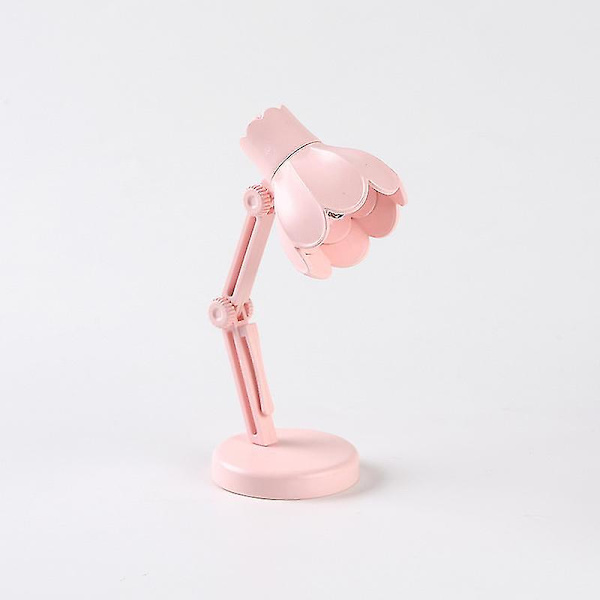 2 stk Mini liten bordlampe Led sammenleggbar bærbar liten nattlampe Magnetisk sug varm farge Øyebeskyttelse Lesebordlampe med klips 09B-pink