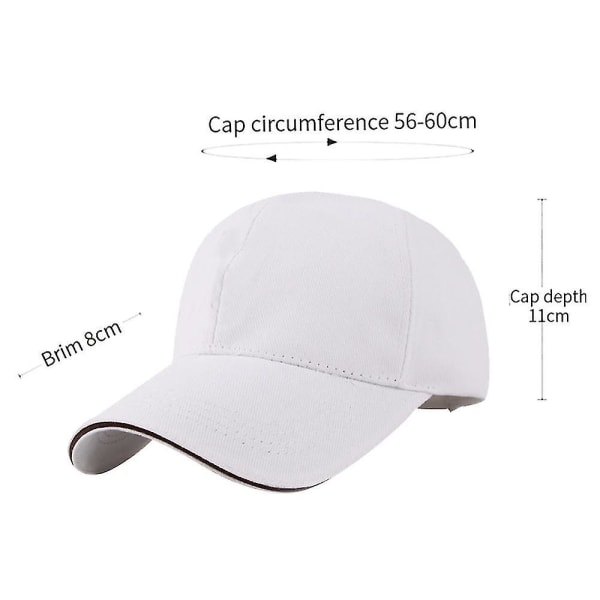 Classic Low Profile Cotton Hat Men Women Adjustable white