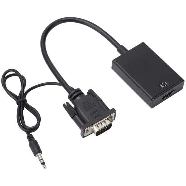 Signal Konverter Analog til Digital Konvertering med Audio Strømforsyning HD Kabel Adapter E305Sort