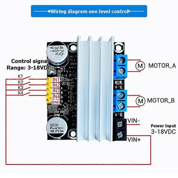 DC 3-18V Motor Drive Board 10A Dual Channel H Bridge DC Motor Drive Module PWM Speed Regulator Dimmer Module