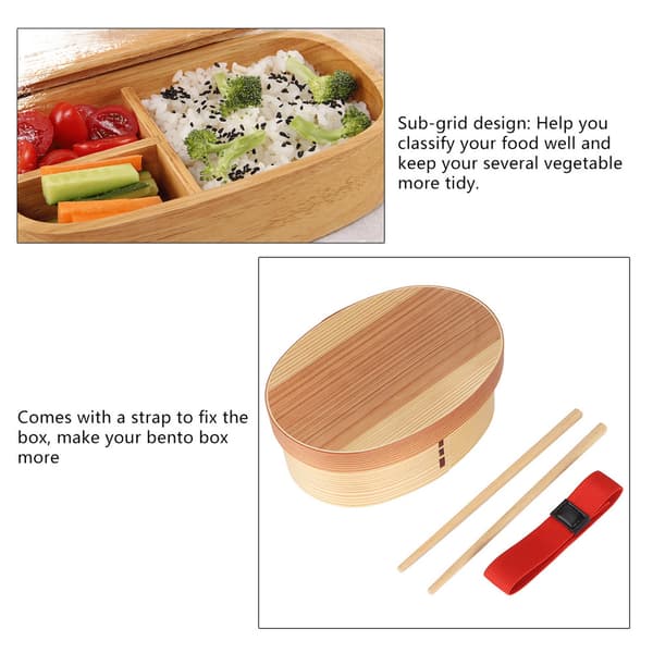 1-lags bentoboks i tre, matboks i tre, sushiskål, matbeholder i tre