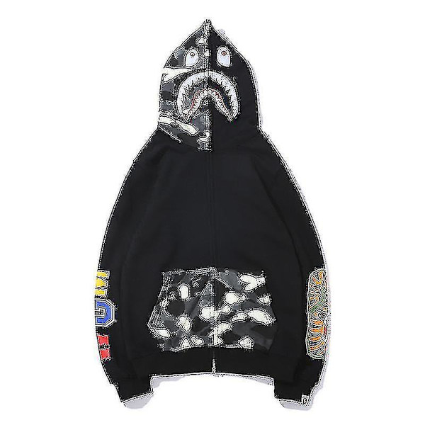 Den nya Luvtröja för herr Camo Loose Zipper Jacka Sweatershirt För Herr Pojke Speckled Pocket Speckled Pocket M