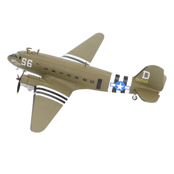 Flymodell i metall 1:100 C47 DC3 Simulert Transportfly Displaymodell