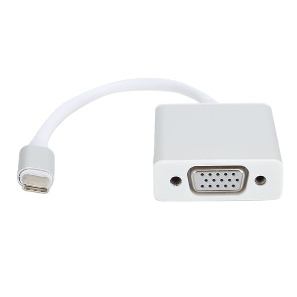 TypeC til VGA Adapter Sølv Kompakt Han til Hun Konverter Kompatibel til OS X