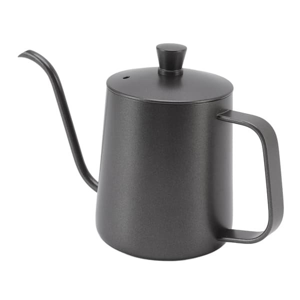 Lang Smal Sort Rustfri Stål Rustfri Lille Hæld-Over Kaffekedel med Låg 350ml