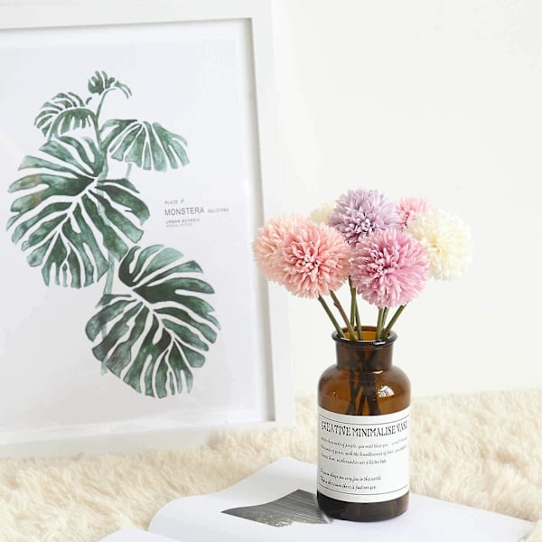 Tekokukka silkki muovinen hortensia voikukka hyasintti muovikukka 6 kpl Purple
