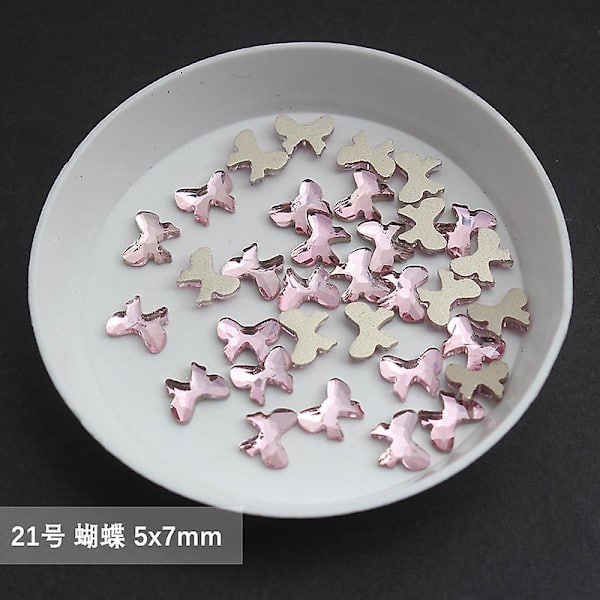 Tukku Vaaleanpunainen Multi Style Tasainen Selkä Kynsi Strassikivi Erikoismuotoiset kristallit Nail Art Stones 3D Henkilökohtainen koristelu 21-100pcs