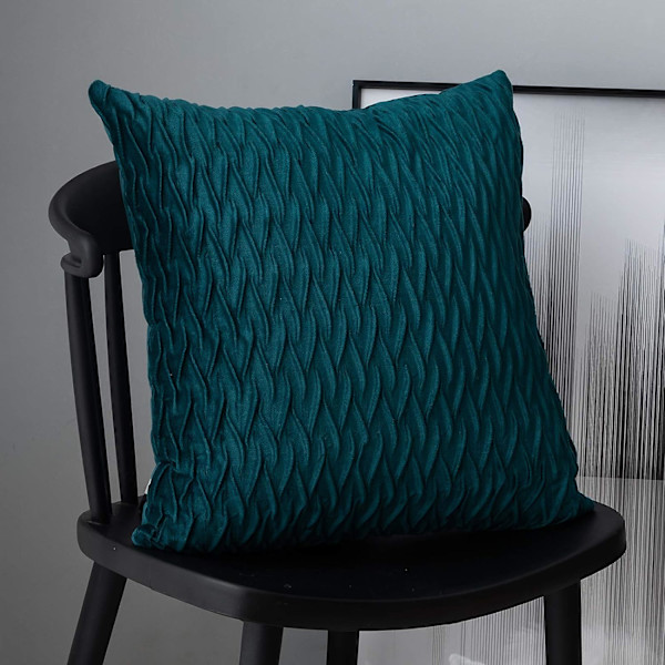Sammets kuddfodral 30x50 cm för vardagsrumssoffa, set om 4 enkla, blågrön