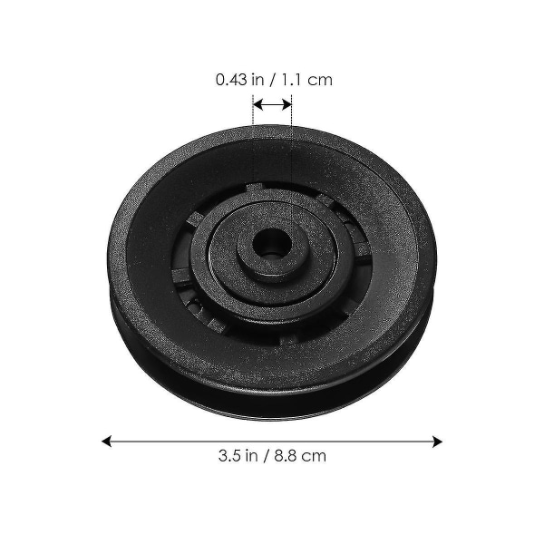 Hihnapyörät Universal Kulutuksenkestävä Kulutuslaakeri Hihnapyörän ohjainpyörän Kuntosalin Fitness osa (musta)