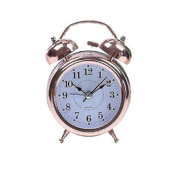 Retro Loud Double Bell Väckarklocka Rose Gold Rose Gold