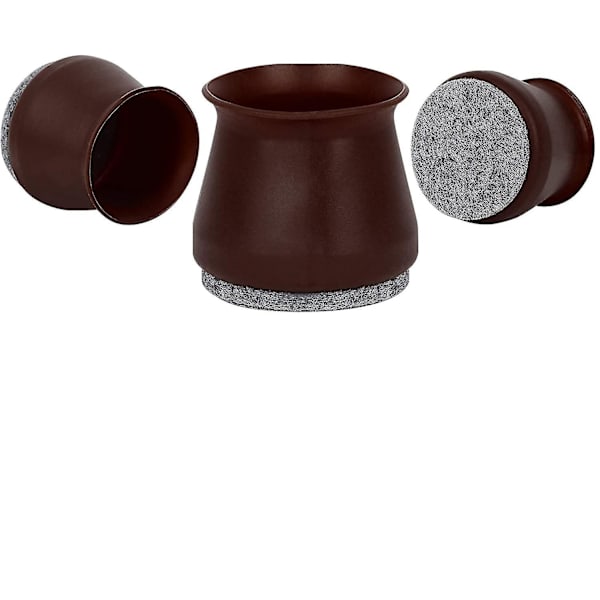 Oppgrader stolben Gulvtrekk 16 stykker silikonfiltbunn Dark Brown