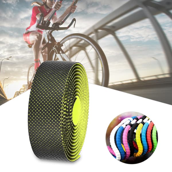 Racerstyre grep Høy elastisitet Myk svetteabsorberende styretape Svart Gul