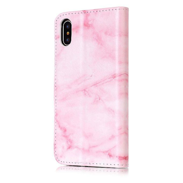 För Iphone X Rosa Marmormönster Horisontell Flip Case med hållare & kortplatser & plånbok