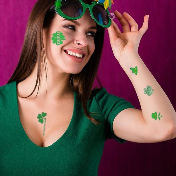Svettsäker Face Irish Festival Sticker Green Hat Tattoo