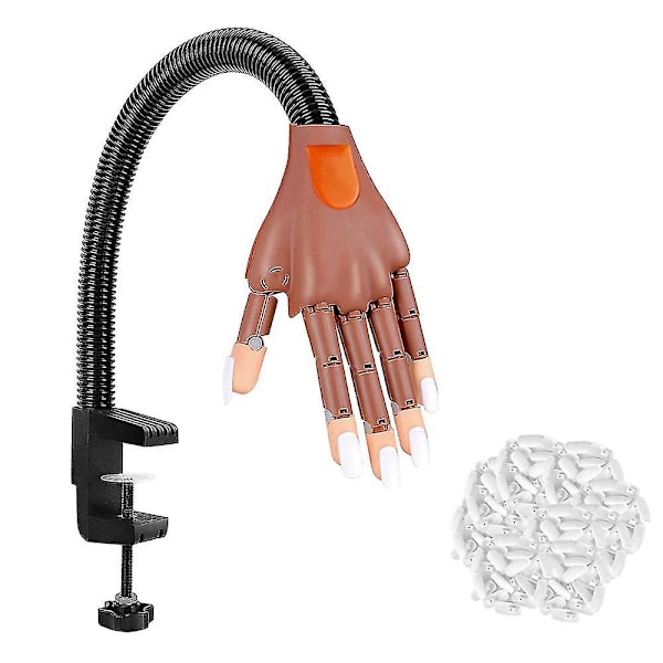 200 stk. Nail Display Manicure Supply For fleksibel Nail Practice Hånd WHITE